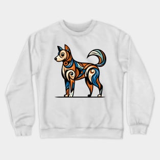 Pop art dog illustration. cubism illustration of a dog Crewneck Sweatshirt